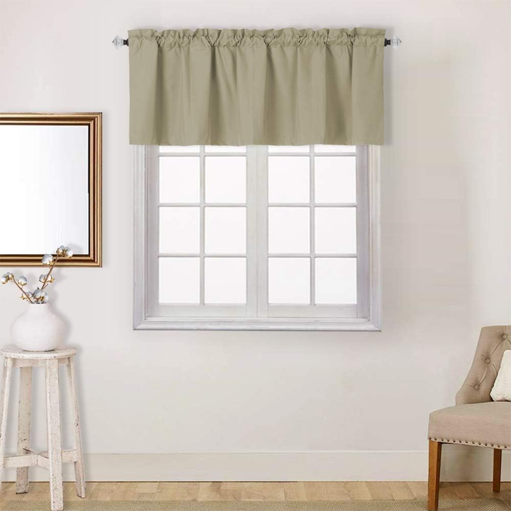 Window Valance Curtain for Kitchen, Bathroom, Living Room, Blackout Treatment, 54 x 18 Inches, 1 Panel