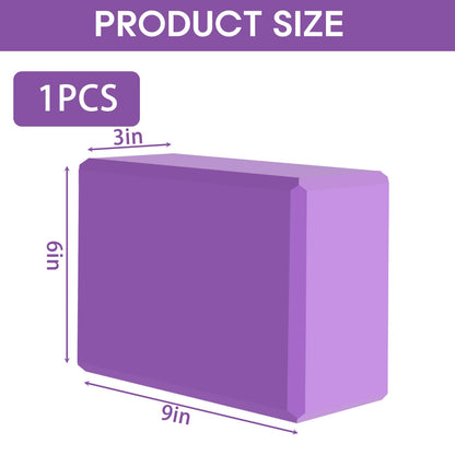 Yoga Block - Supportive Latex-Free Eva Foam - Soft Non-Slip Surface with Beveled Edges for Yoga, Pilates, Meditation - Yoga Accessories for Stability, Balance, Deepen Stretches