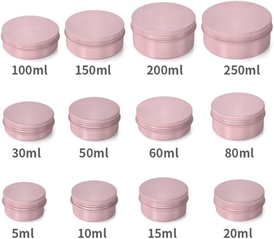 Othmro 3pcs 6.8oz Metal Round Tins with Screw Lid, Silver Aluminum Containers for Salve, Spices