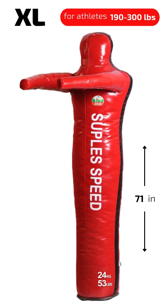 Suples Speed (Stump) Wrestling Dummy XL (53 lb, 71 in) – Vinyl Grappling Dummy for Wrestling, MMA, Judo & Throw Training