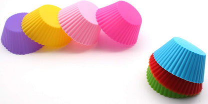 Reusable Silicone Cake Mold 24PCS, Small Baking Cup Truffle Cake Pan Set, 8 Colors Non-Stick
