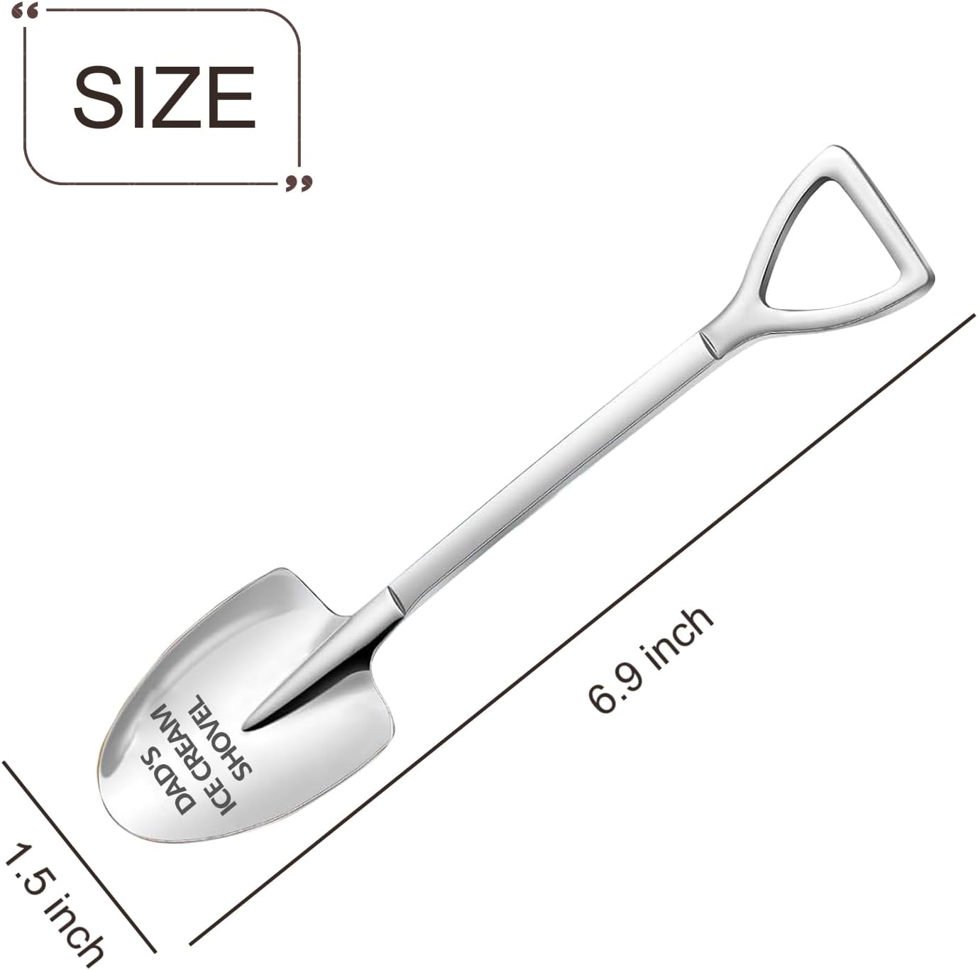 Personalized Dad's Ice Cream Shovel - Funny Engraved Stainless Steel Fathers Day Gift