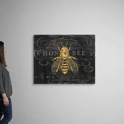 CANVAS ON DEMAND Honey Bee Canvas Wall Art Print by Chad Barrett, Home Decor, Quote, Wildlife Artwork,45" x36in