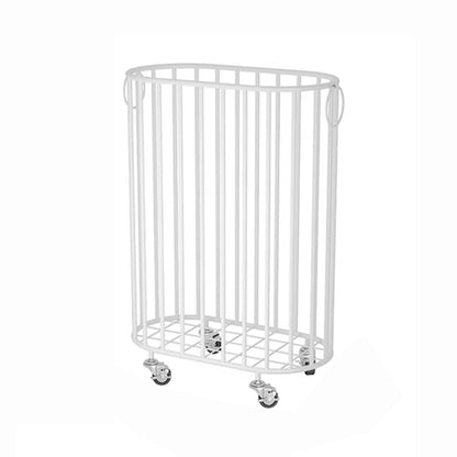 Metal Yoga Mat Storage Rack,Floor-Standing Home Gym Cart,with Handles And Lockable Wheels,150kg Load Capacity for Studio/Commercial(White,58x40x21cm)