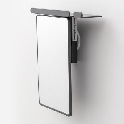 TAILI Shower Mirror Fogless for Shaving with Razor Holder, Anti-Fog with Powerful Suction Wall Mounted for Bathroom, Makeup Shave Mirror for Men & Women, Shatterproof & Removable, Grey