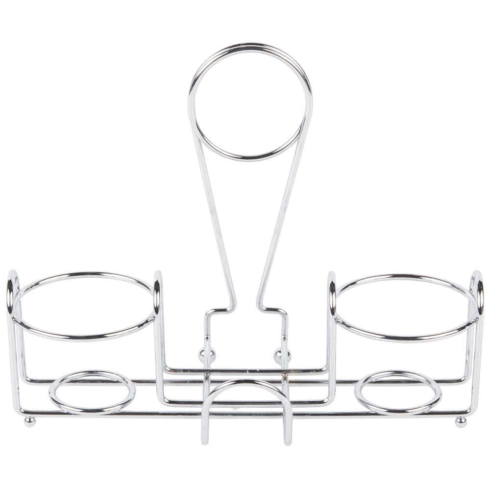 G.E.T. Chrome Metal Two Compartment Condiment Caddy - 4-22735 Metal Table Caddies Collection