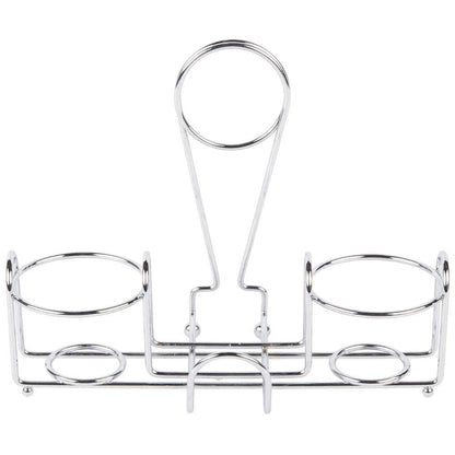 G.E.T. Chrome Metal Two Compartment Condiment Caddy - 4-22735 Metal Table Caddies Collection