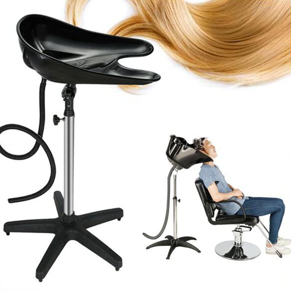 Portable Backwash Shampoo Sink, Mobile Salon Washing Hair Basin Adjustable Shampoo Basin Stand for Professional Use in Salons Barbershop Or Home Use