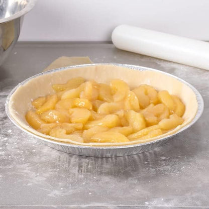 KitchenDance Disposable Aluminum Pie Pan - 11" Heavy Duty Nonstick Foil Pans for Baking and Cooking, 10 Pack