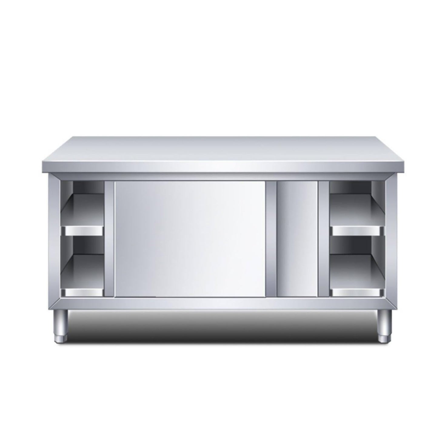 Stainless Steel Work Table, 39 in/42 in Commercial Food Prep Worktable, Heavy Duty Prep Worktable, Kitchen Cabinet Work Benches for Garage Restaurant, Home and Hotel(100x60x80cm/39.3x23.6x31.4in)