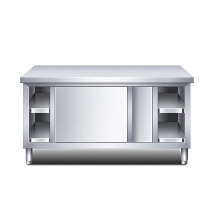 Stainless Steel Work Table, 39 in/42 in Commercial Food Prep Worktable, Heavy Duty Prep Worktable, Kitchen Cabinet Work Benches for Garage Restaurant, Home and Hotel(100x60x80cm/39.3x23.6x31.4in)