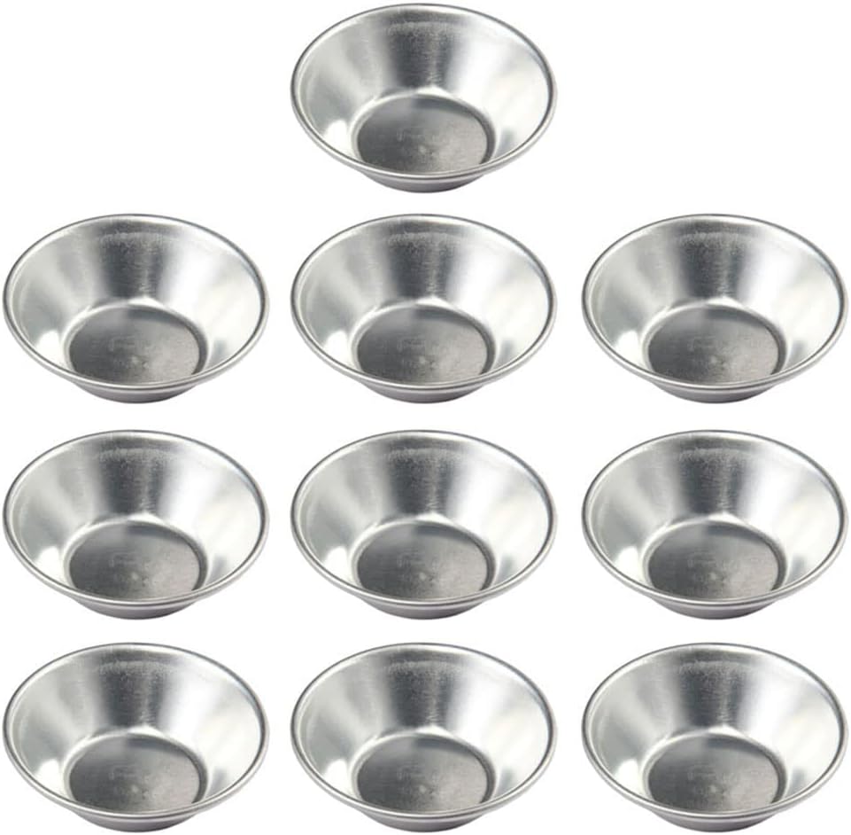 10 Pack Mini Egg Tart Tins, NonStick Tiny Pie Muffin Cupcake Pans, Silver