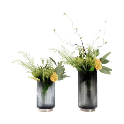 Artificial Bonsai Tree Nordic Light Luxury Simulation Flower Art Set Glass Vase Decoration Living Room Porch Dining Table Coffee Table Fake Flower Interior Decoration Artificial Plant Bonsai Tree(B)