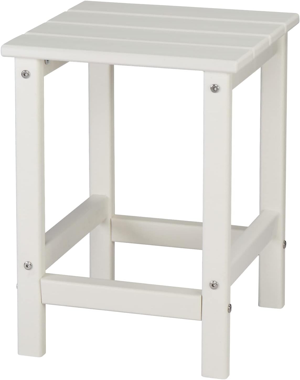 Kcelarec 1-White) Patio Side Table, Pool Composite Patio Table,HDPE End Tables for Backyard,Pool, Indoor Companion