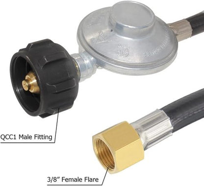 Hooshing 6FT Propane Regulator Hose - 3/8" Flare Elbow Adapter for Blackstone Griddles