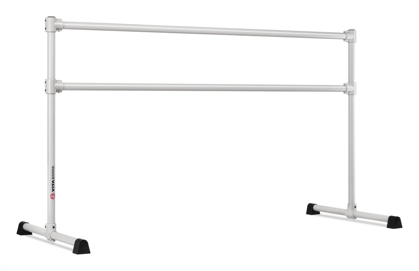 VITA Barre Portable Freestanding Double Ballet Barre, Extreme, 7 Ft Bars, Satin Silver, Steel | Fixed Height, Made in USA, Home or Gym Exercise Equipment for Kids & Adults | Dance, Fitness, Pilates