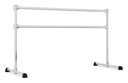 VITA Barre Portable Freestanding Double Ballet Barre, Extreme, 6 Ft Bars, Satin Silver, Steel | Fixed Height, Made in USA, Home or Gym Exercise Equipment for Kids & Adults | Dance, Fitness, Pilates