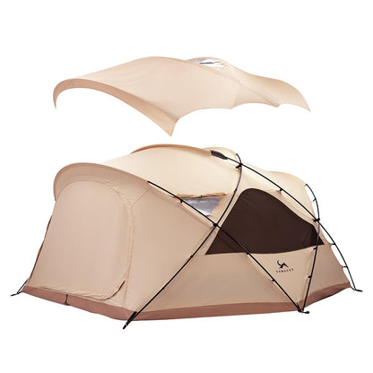 TOMOUNT Canvas Bell Tent with Stove Jack, 2-4 Person Use for Family Camping Glamping Yurt Tent 4 Seasons