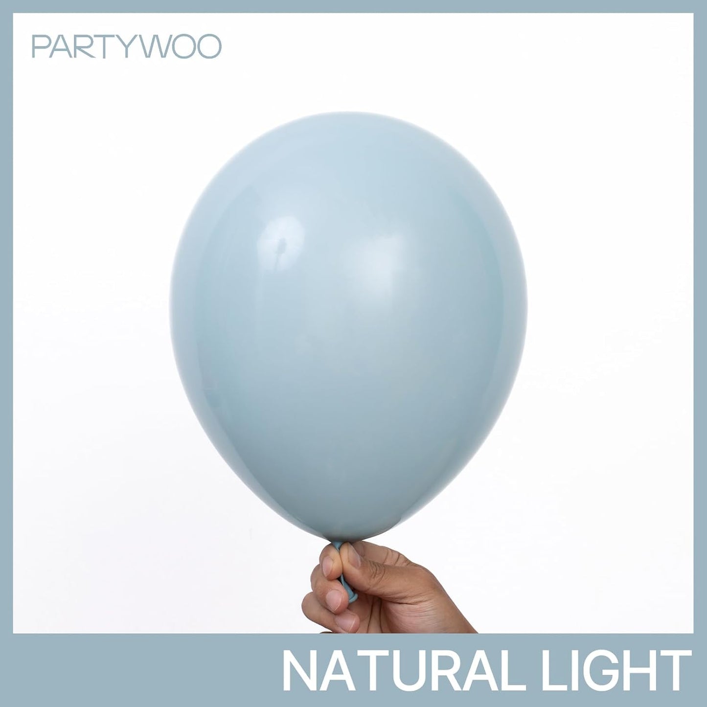 PartyWoo Dusty Blue Balloons - 101pcs 12 Inch Aqua Latex Helium Balloons for Weddings & Celebrations