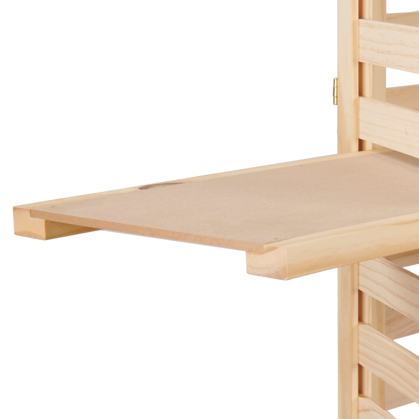 SSWBasics 3-Panel Wood Display With 3 Shelves - Unit Can Be Stained Or Painted - Great for a Wide Range of Merchandise from Housewares, Clothing and Beverages - Natural Pine