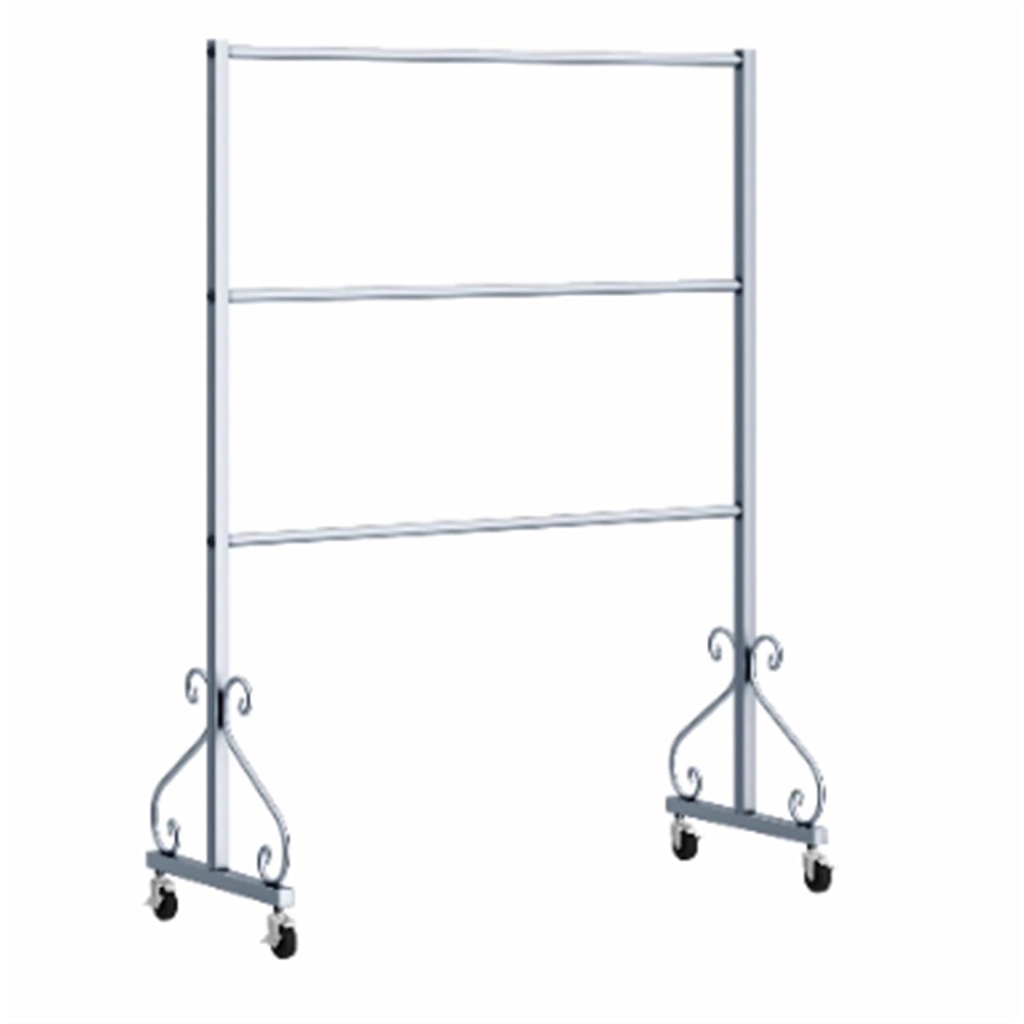 Lingerie Bra Rack with Wheels, Metal, 3 Tier Underwear Display Stand, Anti-Slip, Retail Showshelves, Commercial Clothing Store Shelf, for Shorts, Hats, Sock(Silver,150 * 40 * 130cm)