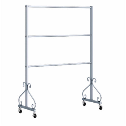 Lingerie Bra Rack with Wheels, Metal, 3 Tier Underwear Display Stand, Anti-Slip, Retail Showshelves, Commercial Clothing Store Shelf, for Shorts, Hats, Sock(Silver,120 * 40 * 130cm