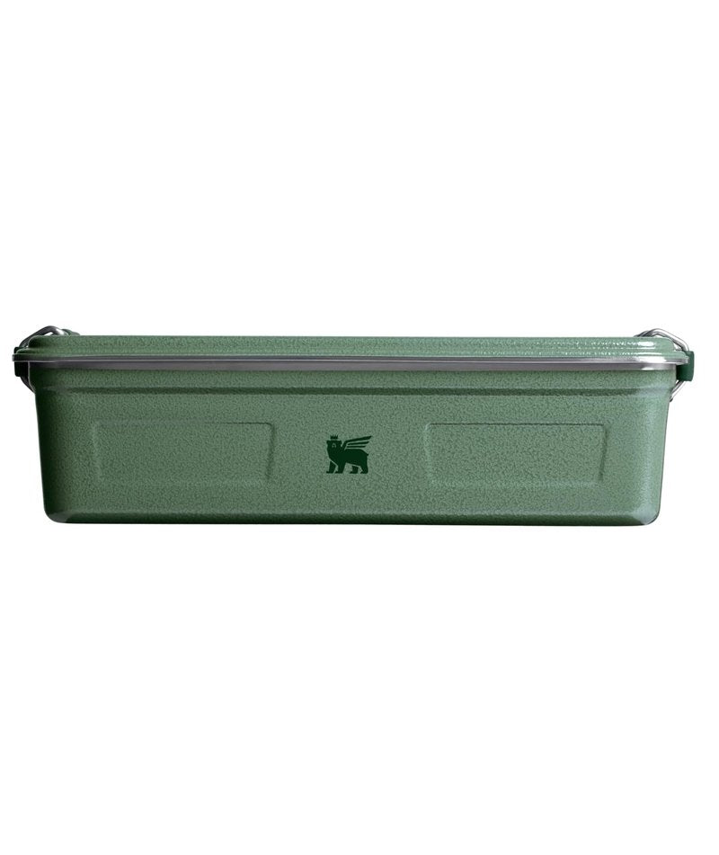 STANLEY Classic Legendary Useful Box 3.8 qt | Metal Snack and Lunch Box | Durable Stainless Steel Travel Food Storage Container | Hiking, Camping, School, or Work | BPA-Free | Hammertone Green