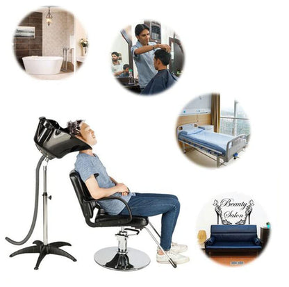 Portable Backwash Shampoo Sink, Mobile Salon Washing Hair Basin Adjustable Shampoo Basin Stand for Professional Use in Salons Barbershop Or Home Use