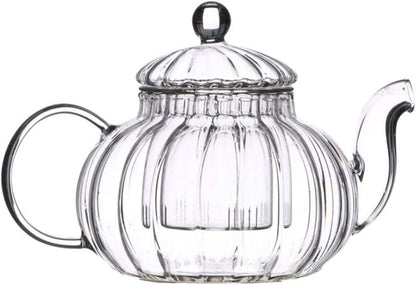 Glass Teapot with Infuser, Loose Leaf and Blooming Tea Maker, Stovetop Safe Kettle