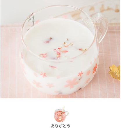 Creative Sakura Cup, Cute Heat-resistant Mug, Borosilicate Glass Coffee Cup, Transparent, Gift (Color: Pink B)