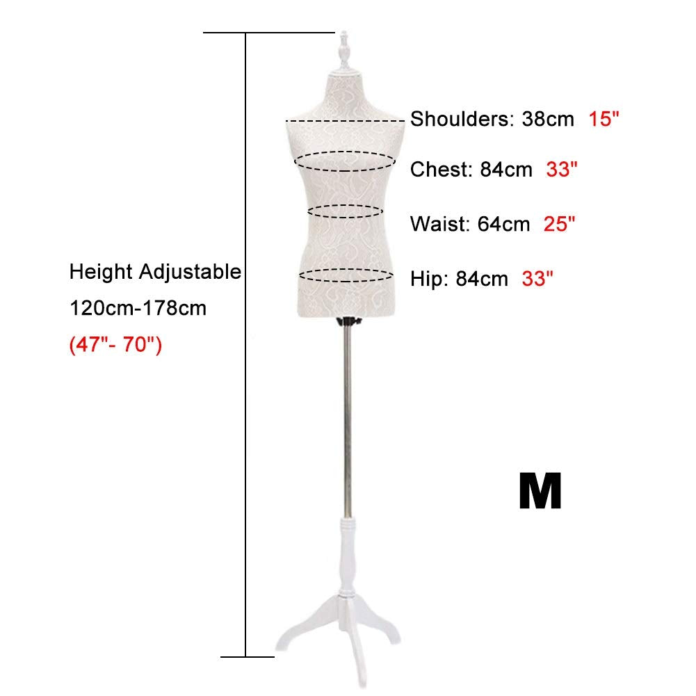 Female Tailors Dummy Mannequin Torso Mannequin Stand, Female Mannequin Dress Form Torso with Black Metal Base and Neck Cap - Premium le Women's Clothing Dress Display Sewing Dummy