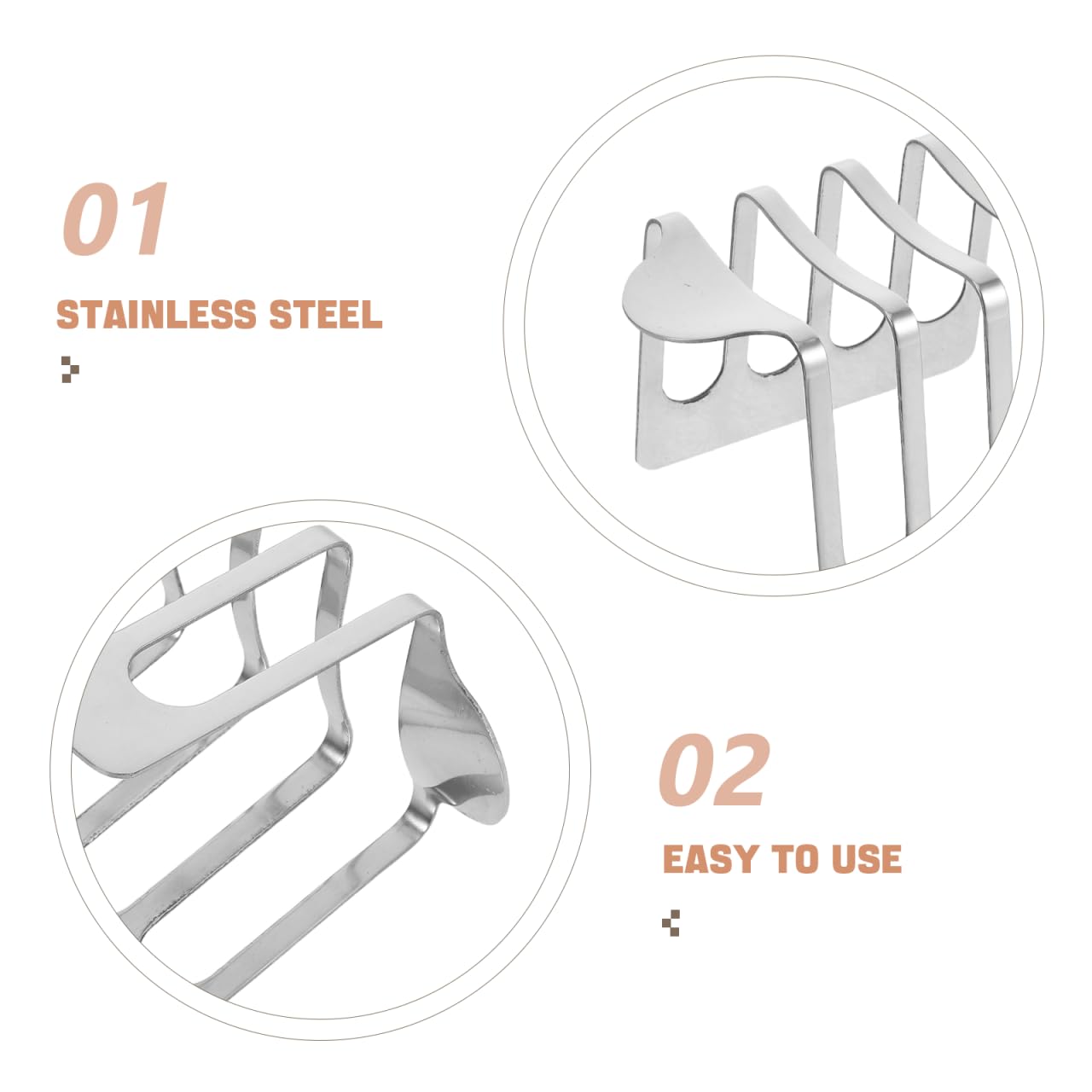 ABOOFAN 4-Slice Stainless Steel Toast Rack Bread Holder Kitchen Countertop Stand with Stable Base for Toast and Sandwich Display