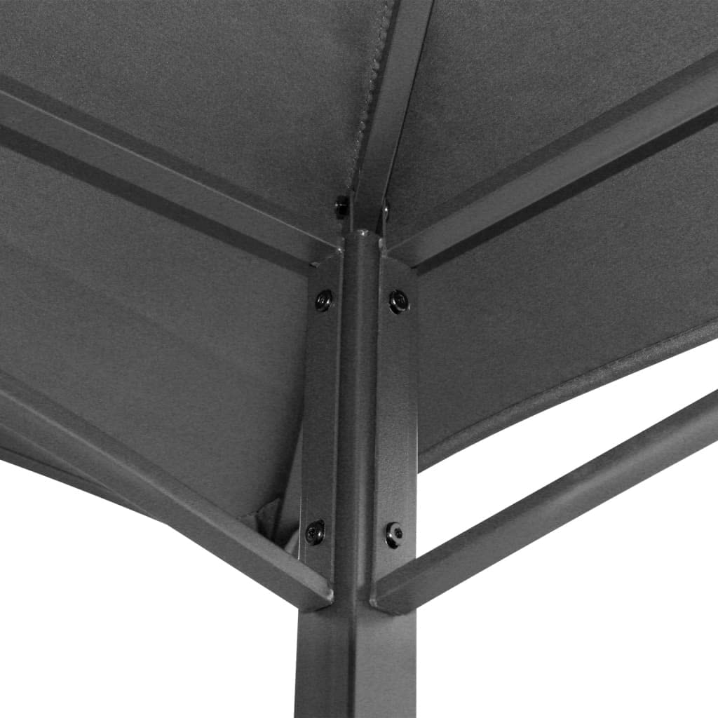 Xhnifbn Anthracite Steel BBQ Gazebo 94.5 x 94.5 x 95.7 in Powder-Coated Frame Double-Tier Roof Outdoor Canopy for Backyard Grilling, Family Reunion, Patio Party