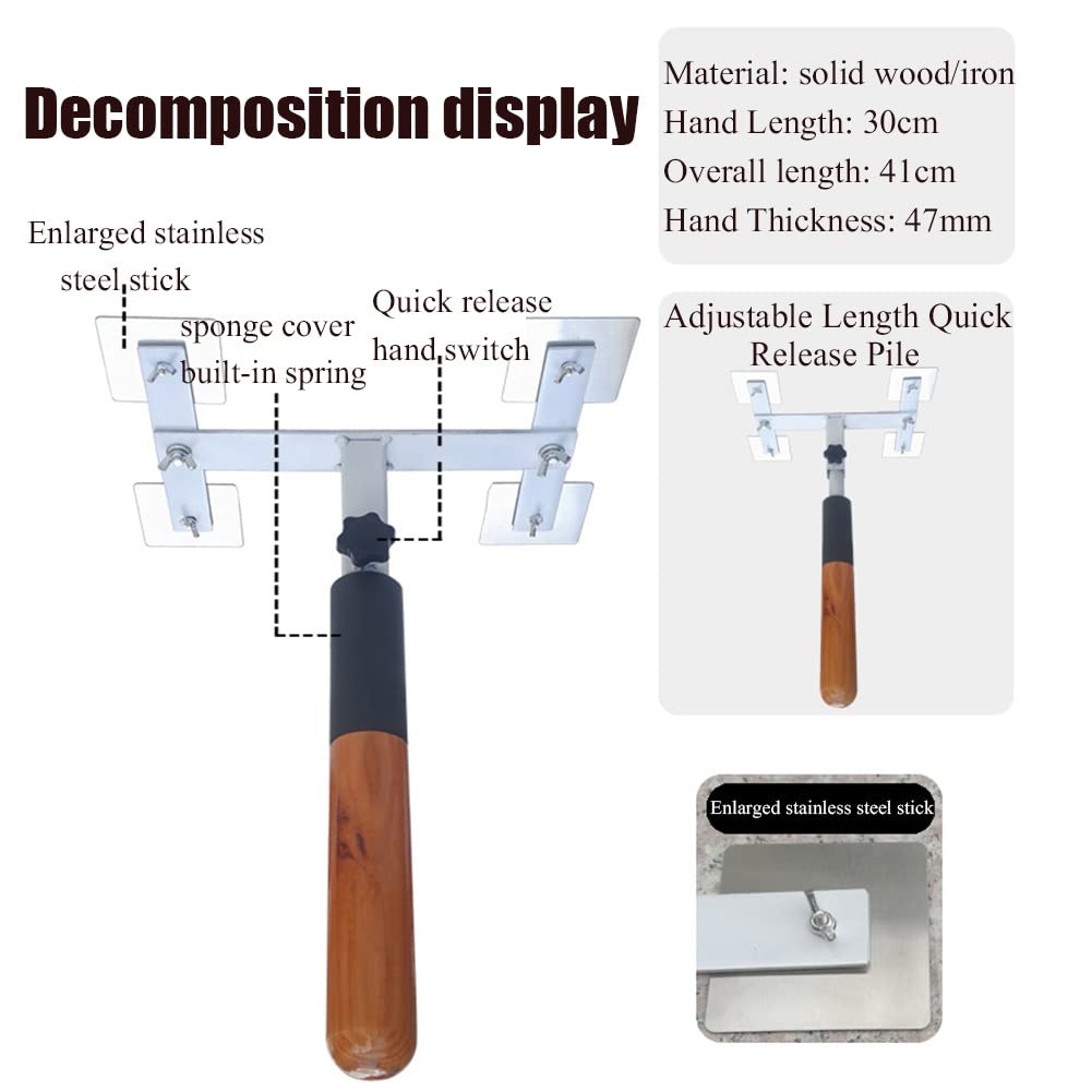 Wing Chun Wooden Man Pile, Wall Mounted Dummy for Home Martial Arts Training, Portable Device for Wall or Marble Surface
