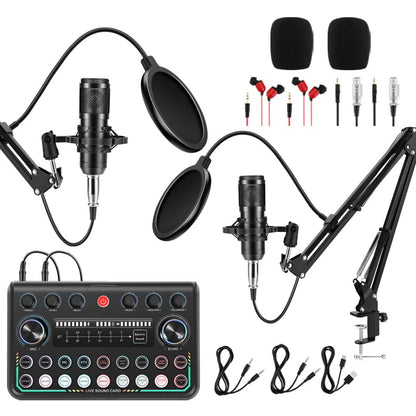 Znclces 2025 Upgraded Podcast Equipment Bundle for 2, Recording Studio Package with Pro Audio Interface(4 Customize SE) and Podcast Microphone for Gamer Podcasting, Recording, Singing, Streaming