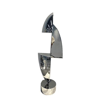 304 Stainless Steel Abstract Metal Sculpture, Modern Art Statue for Home, Office, Living Room, or Industrial Decor