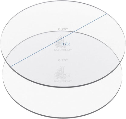 Cake Decorating Acrylic Disk for Buttercream Icing, Set of 2-3/16" Thickness (8.25" Set of 2)