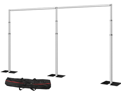 SLOW DOLPHIN 20 x 8.6ft Pipe and Drap Photo Studio Backdrop Stand Kit, Heavy Duty Adjustable Frame Backdrop Stand with Carry Bag for Event, Birthday Party, displays and Wedding Decoration.