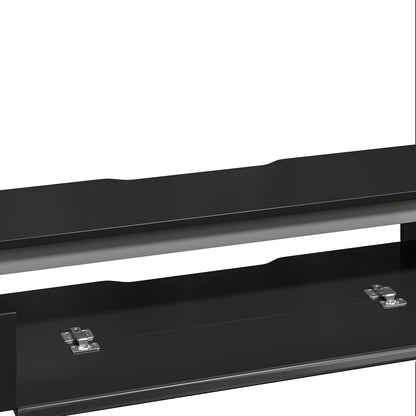 FurniNova 70'' Floating TV Stand with Drawers, Wall Mounted TV Console, High-Gloss Floating Entertainment Center Under TV Shelf for Living Room Bedroom,Fully Assembled,Black