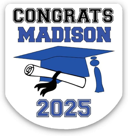 GRD107, 30 Personalized Graduation Party Favor Hand Sanitizer Labels, Graduation Party Favors, Many Colors to Choose