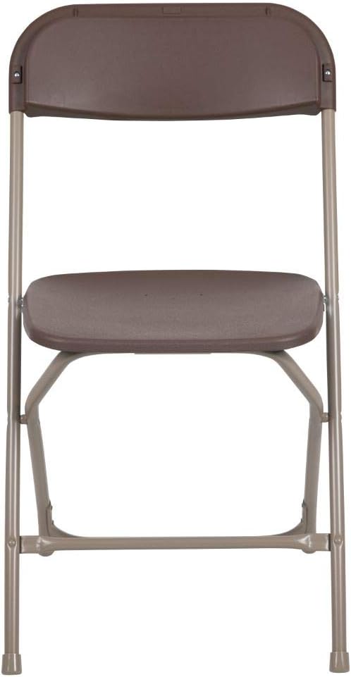 2 Pack 650LB Flash Furniture Hercules Series Plastic Folding Chair - Brown - Weight Capacity Comfortable Event