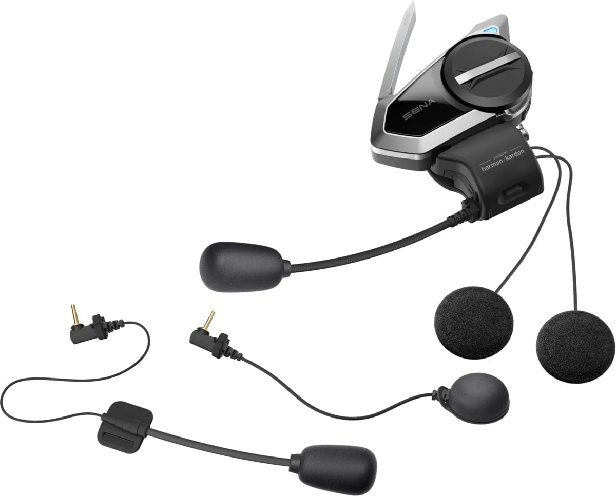 Sena 50S Motorcycle Jog Dial Communication Bluetooth Headset w/Sound by Harman Kardon Integrated Mesh Intercom System Premium Microphone & Speakers