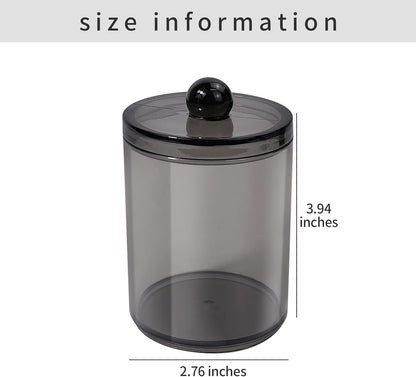 Skiennix 2-Pack Black Plastic Qtip Holder - Stylish Bathroom Vanity Organizer for Cotton Swabs & More