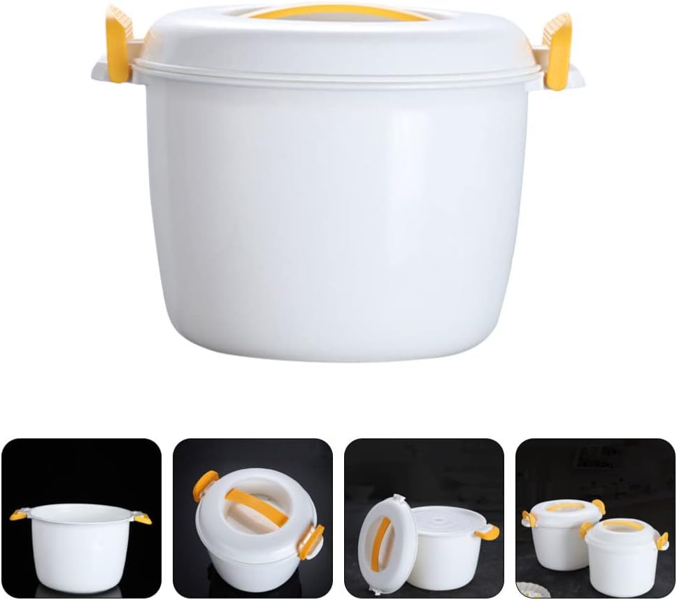 Luxshiny Mini Microwave Pressure Cooker - Portable Steamer for Cooking Soup, Rice, Stews, Oatmeal - Yellow S