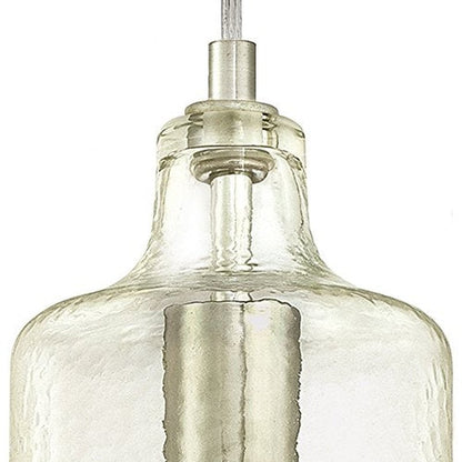 Westinghouse Lighting 6329000 Carmen One-Light Indoor Mini Pendant, Brushed Nickel Finish with Clear Textured Glass
