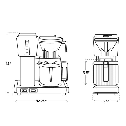 Technivorm Moccamaster 53941 KBGV Select 10-Cup Coffee Maker, Polished Silver, 40 ounce, 1.25l