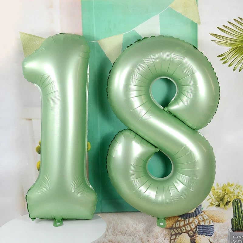 Skiennix 40-Inch Olive Green Balloon Number - Perfect for 7th Birthday, Engagements & Weddings