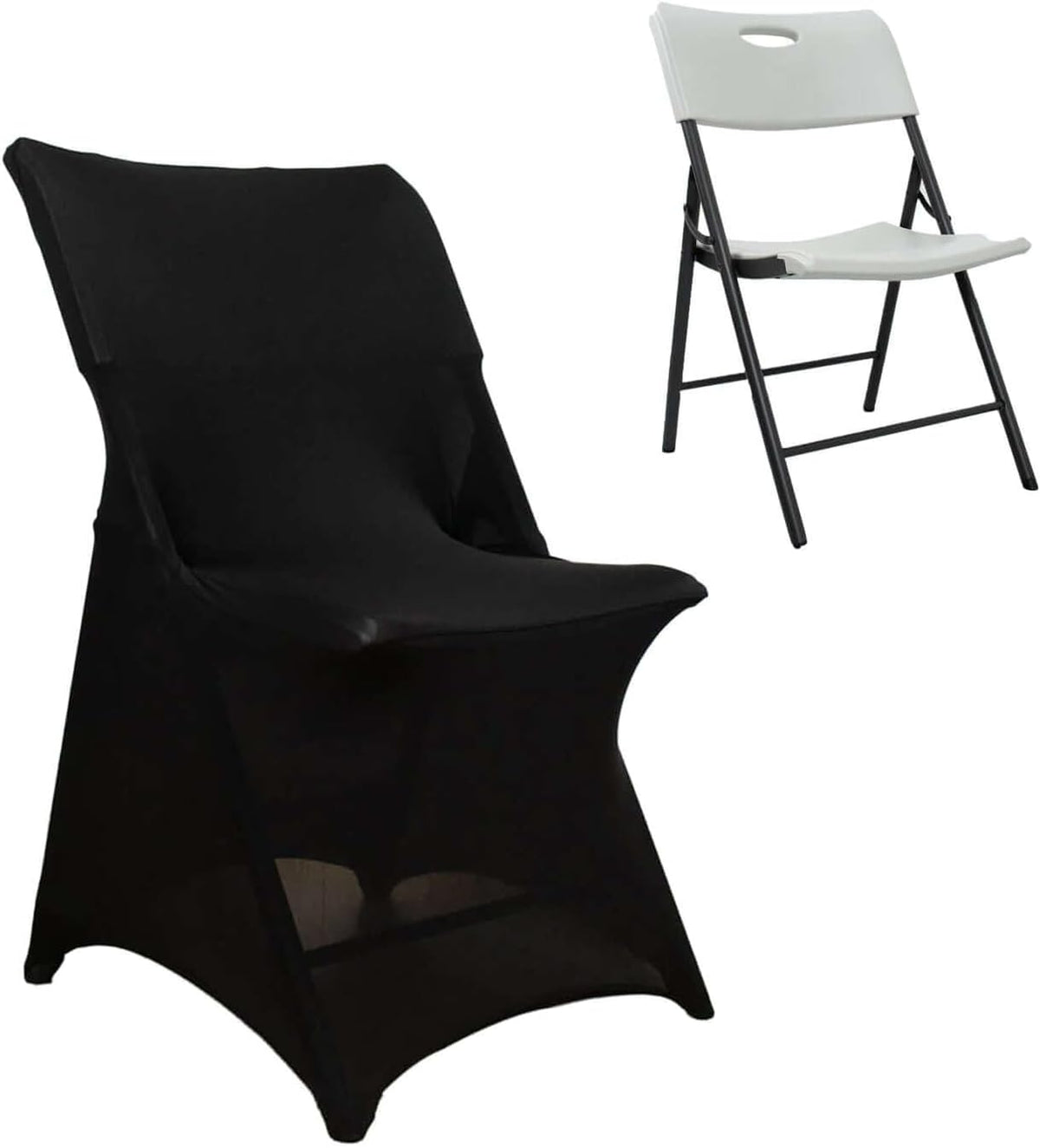 Premium Black Spandex Chair Cover for Lifetime Folding Chairs