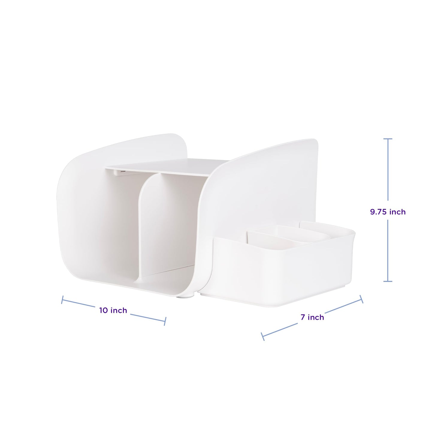 Ubbi Diaper Caddy Organizer, Stores Baby Diapers, Wipes & Baby Accessories, White