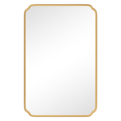 Ferytange 55X36 Inch Gold Metal Framed Bathroom Mirror for Wall, Large Rounded Rectangle Bathroom Vanity Mirror Farmhouse, Anti-Rust, Tempered Glass, Hangs Horizontally or Vertically